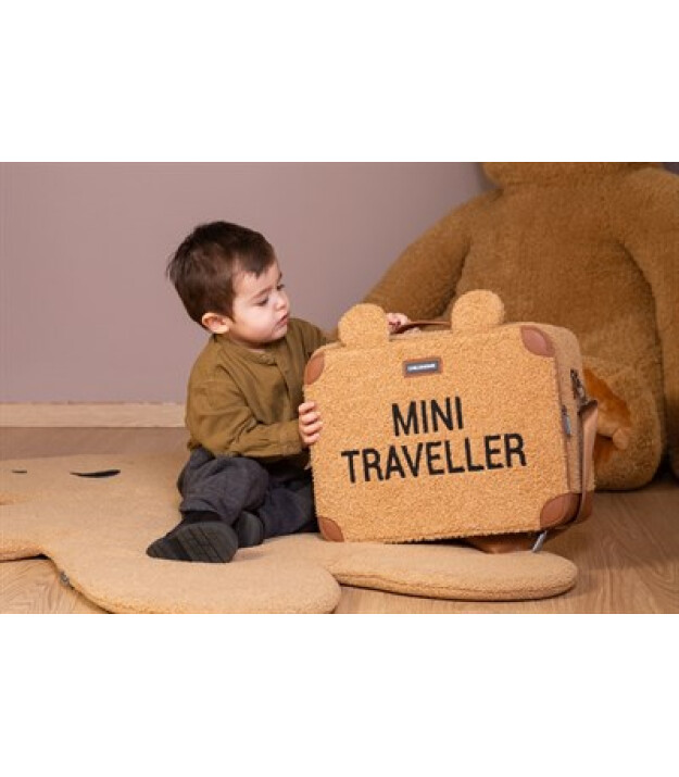 ChildHome Mini Traveller Valiz Kanvas, Teddy Kahve