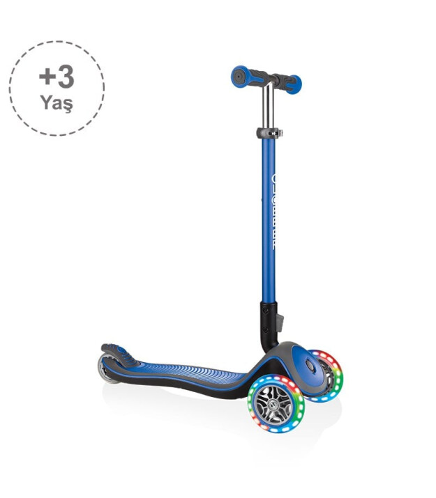 Globber Elite Deluxe Işıklı Scooter // Lacivert