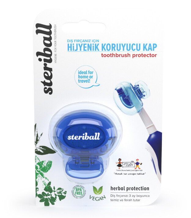 Steriball Diş Fırçası Hijyenik Koruyucu Kap // Mavi