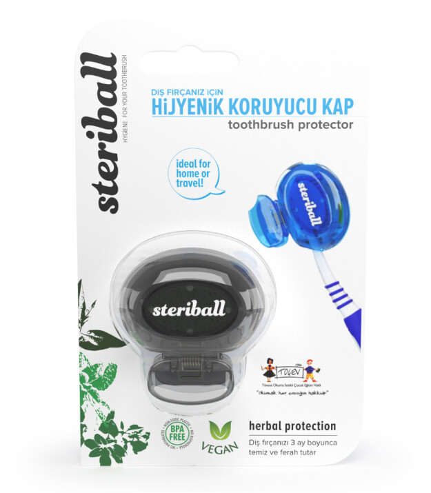 Steriball Diş Fırçası Hijyenik Koruyucu Kap // Siyah