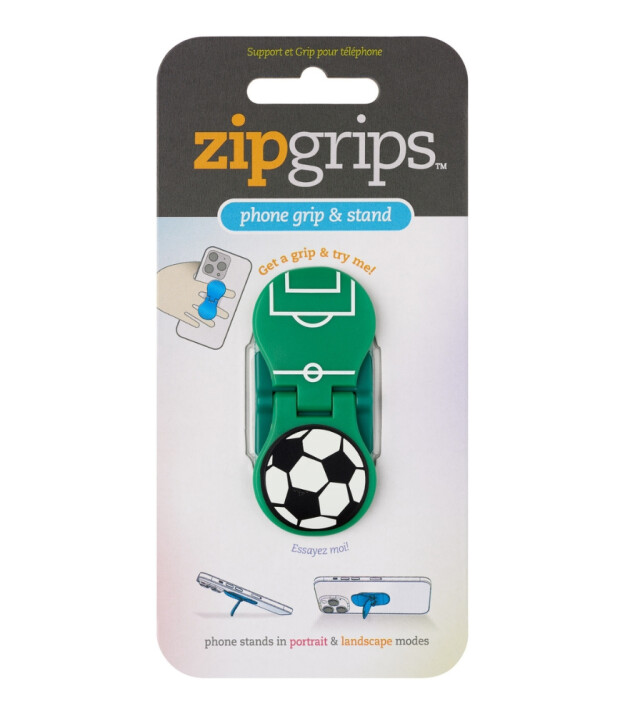 Thinking Gifts Zipgrips Telefon Tutucu & Stand // Soccer